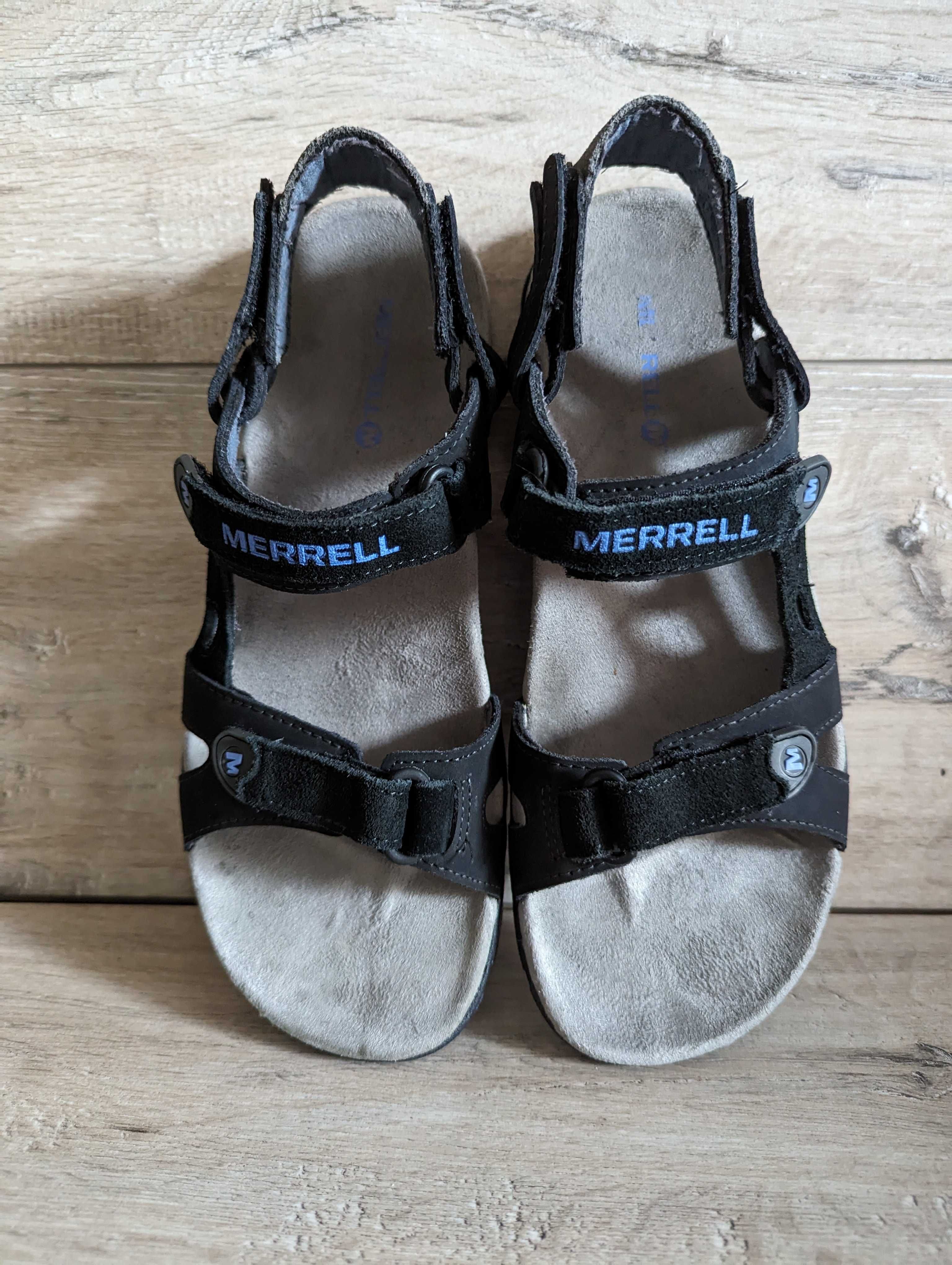 Женские кожаные босоножки сандалии б/у Merrell 38 р 25 см  на липучках