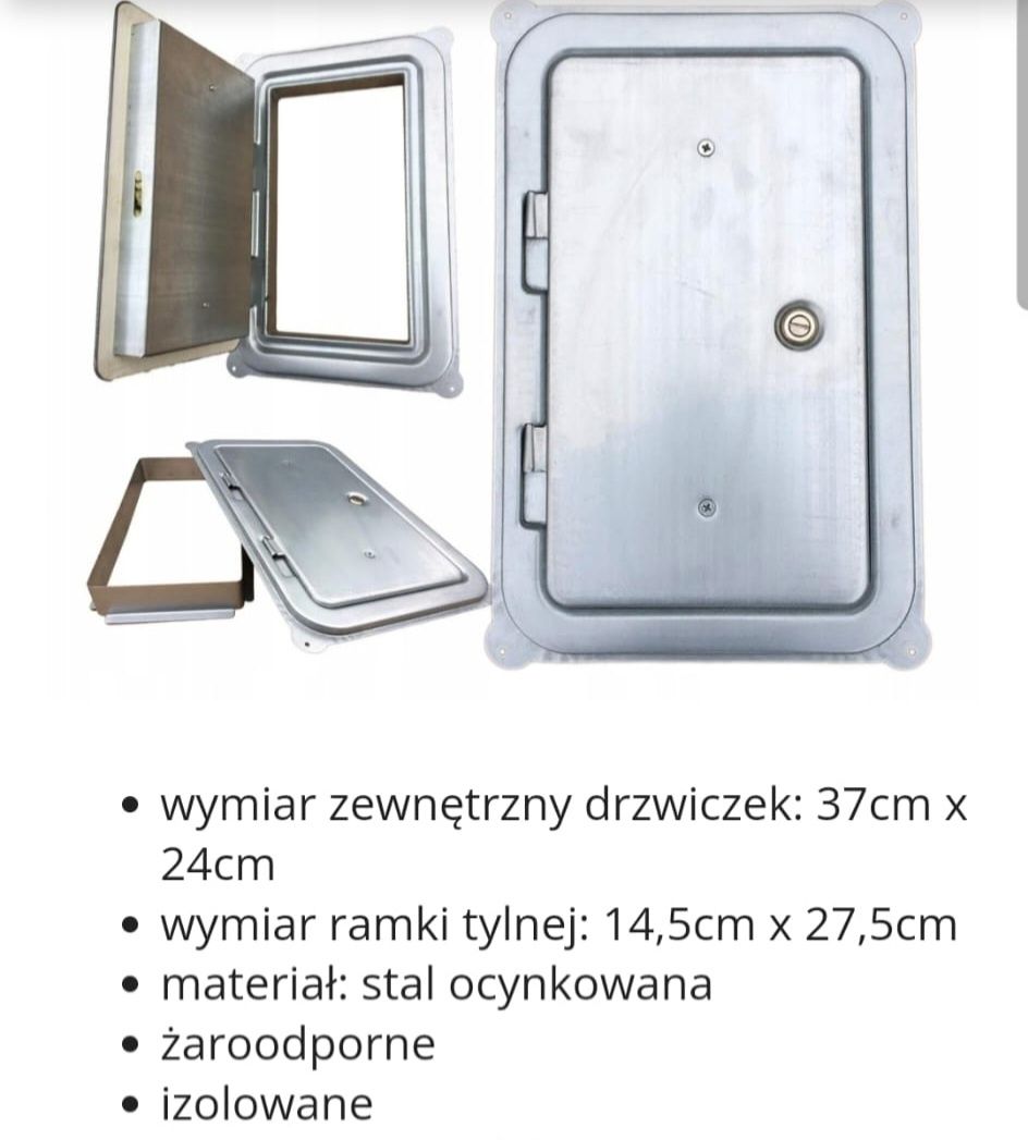 Drzwiczki kominowe do wyczystki, daszek kominowy, kratka kominowa
