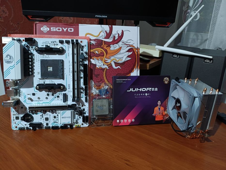 Комплект AM4 Soyo B450 + Ryzen 5 3600X + RAM 16 Gb DDR4 + Кулер