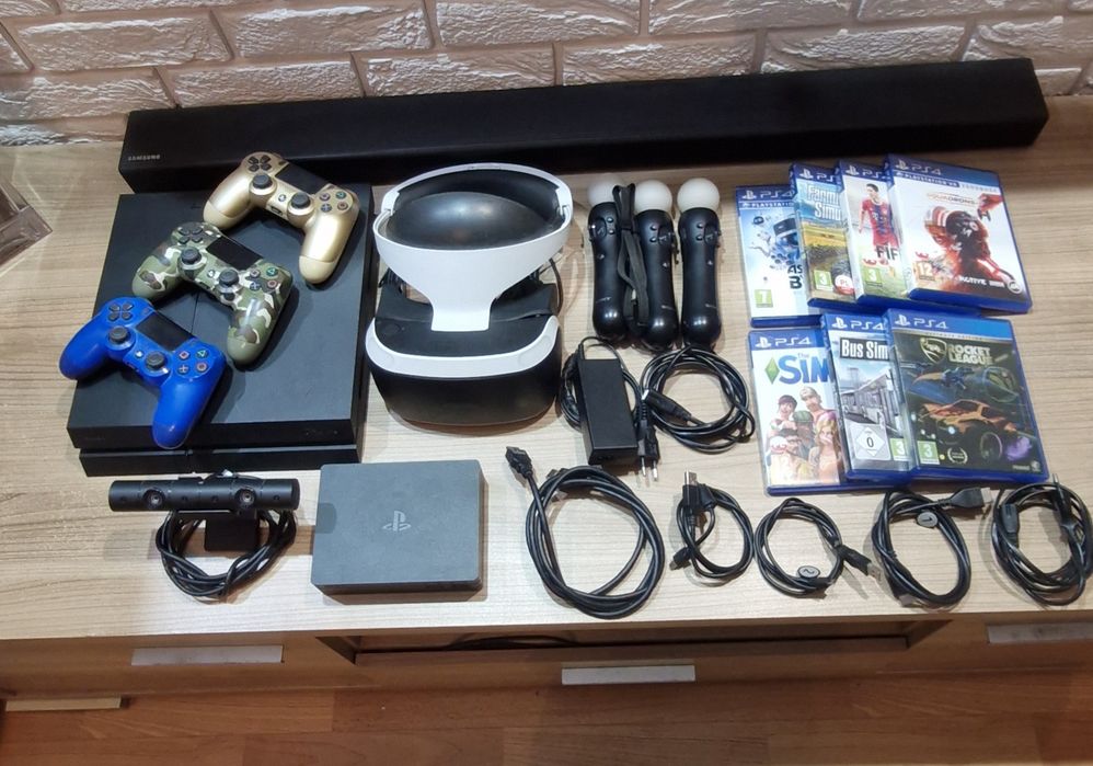 Konsola ps 4 1Tb gogle VR duży zestaw