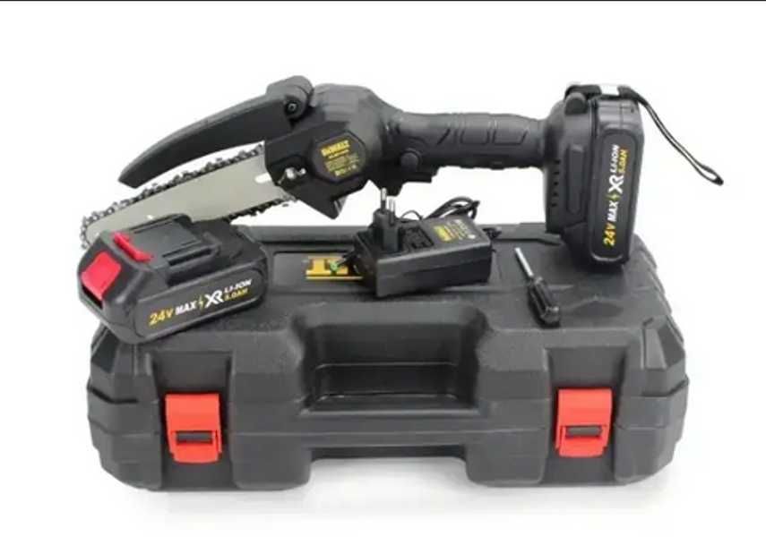 Мощная аккумуляторная цепная мини пила DeWalt DCM140N 24v5ah шина 15см