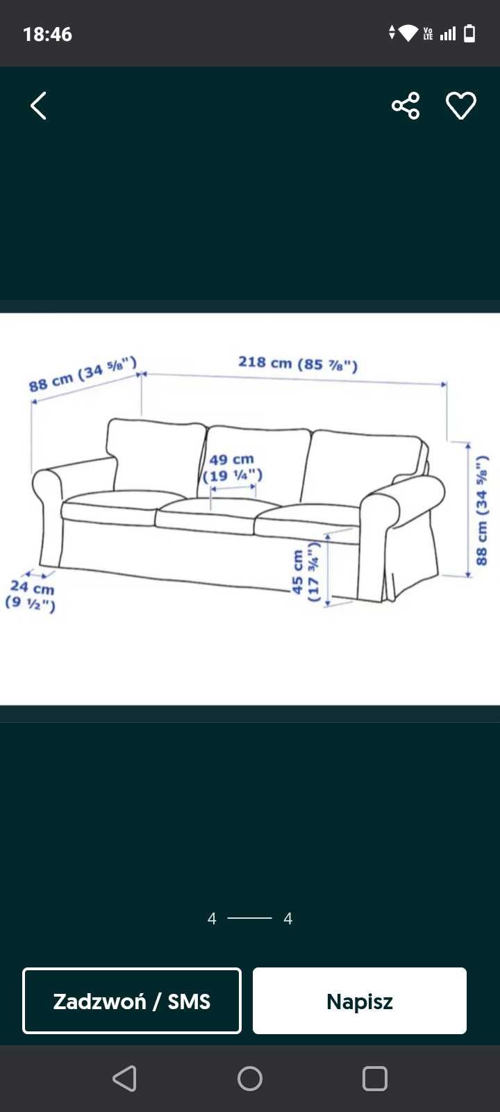 Sofa Ektorp 3 osobowa
