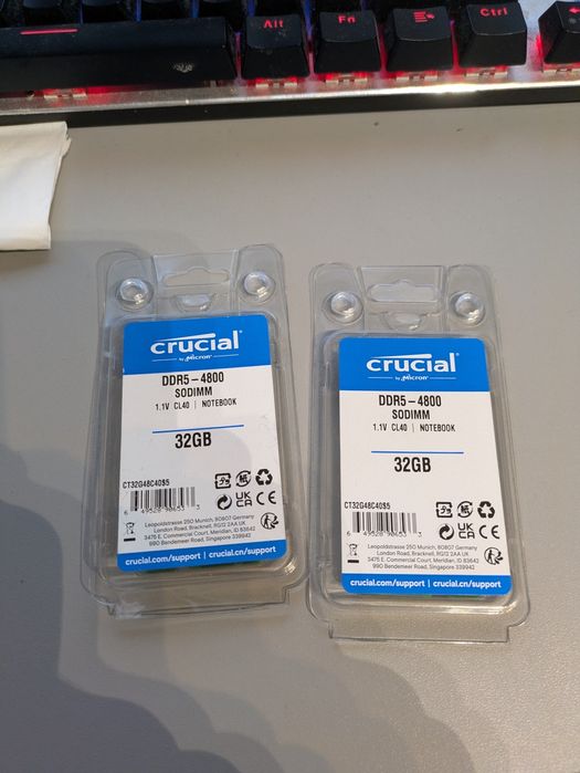 Crucial RAM 2x32GB SODIMM DDR5 4800Mhz