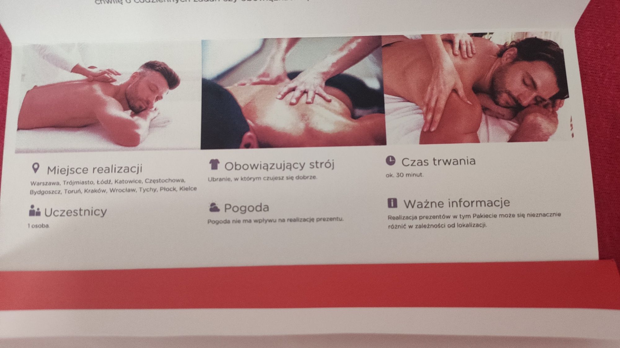Wyjątkowy prezent, masaż relaksacyjny dla niego, voucher