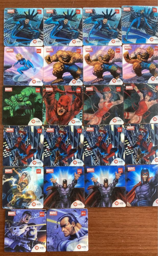 Cromos halográficos Marvel