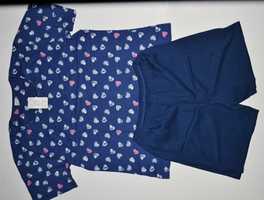 (5) piżama komplet 100% bawełna bluzka szorty 54/56