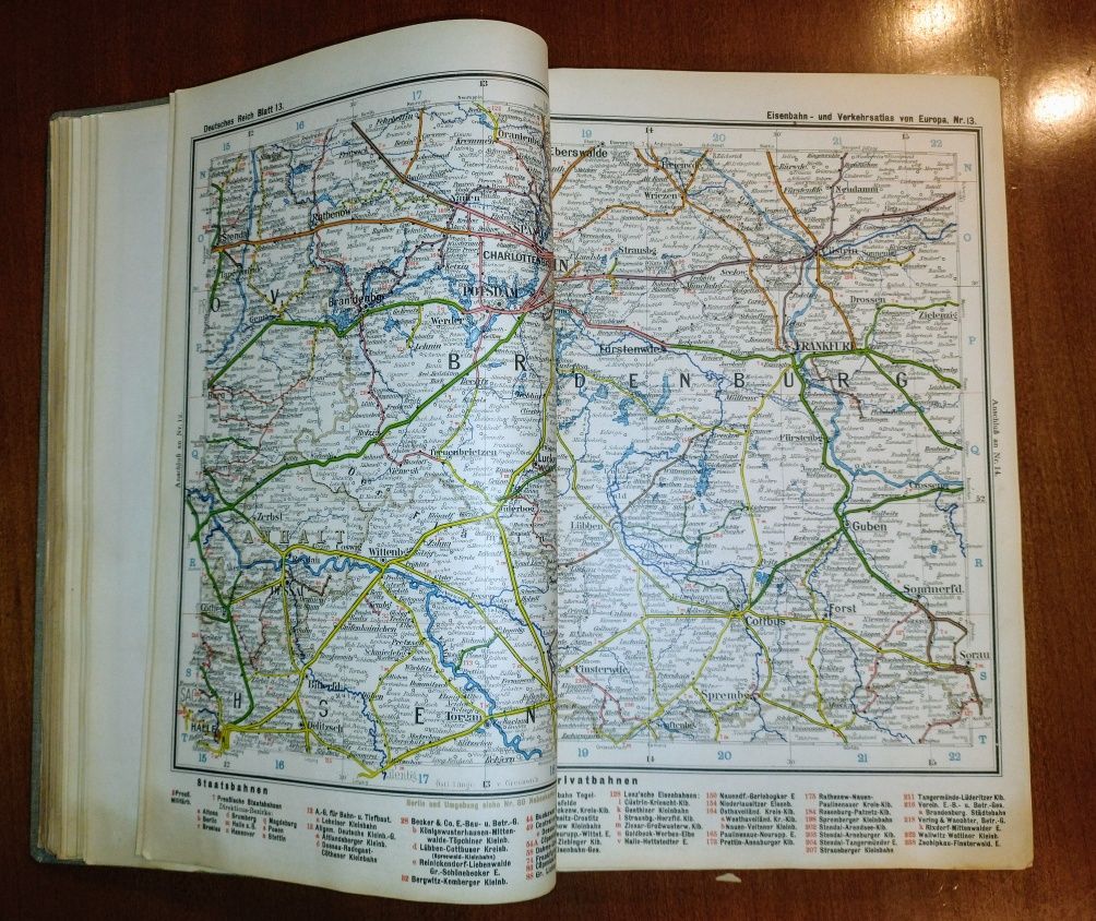 Eisenbahn und Verkehers - Atlas von Europa 1910
