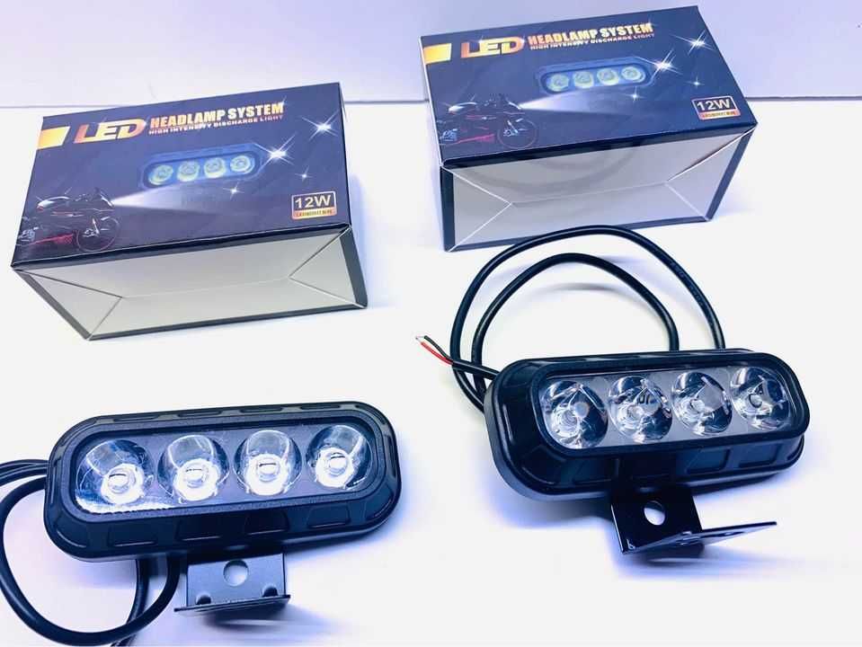 2 x Lampa Led soczewkowa biała 12W 12V z uchwytem. 8,5 x 3,5cm