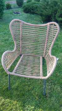 Fotel krzesło z rattanu boho