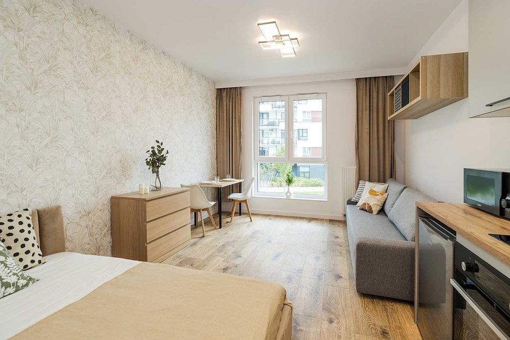 Nowe Studio z łóżkiem i sofą w centrum Ursusa na wynajem!