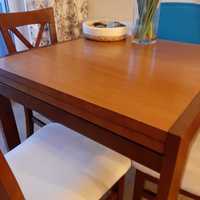 Stół z 4 krzesłami / DREWNO LITE