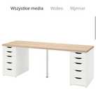 IKEA LAGKAPTEN / ALEX biurko, dąb bejcowany na biało/biały, 200x60 cm