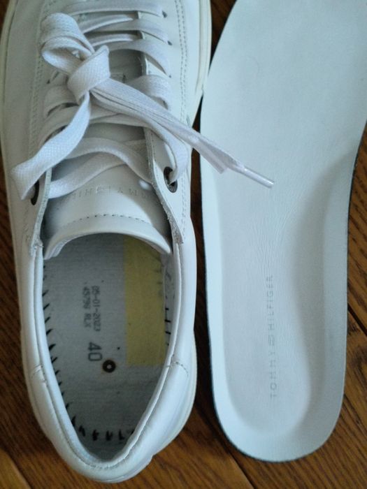 Buty Tommy Hilfiger, białe skóra