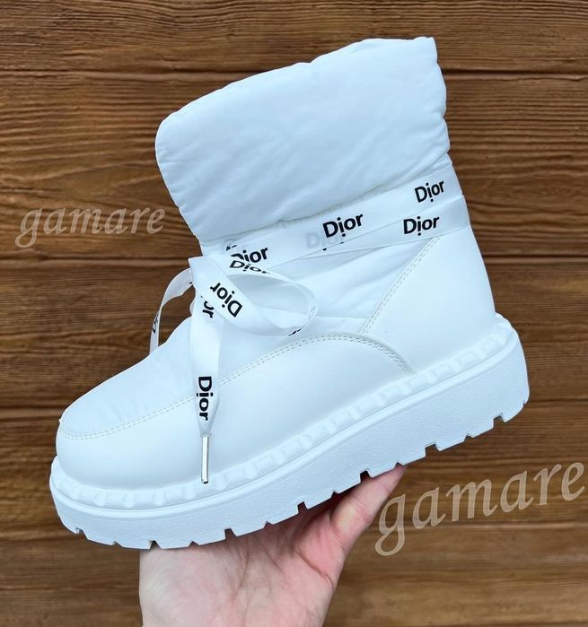 Obuwie na zime damskie markowe buty DIOR zimowe ocieplane dlugie