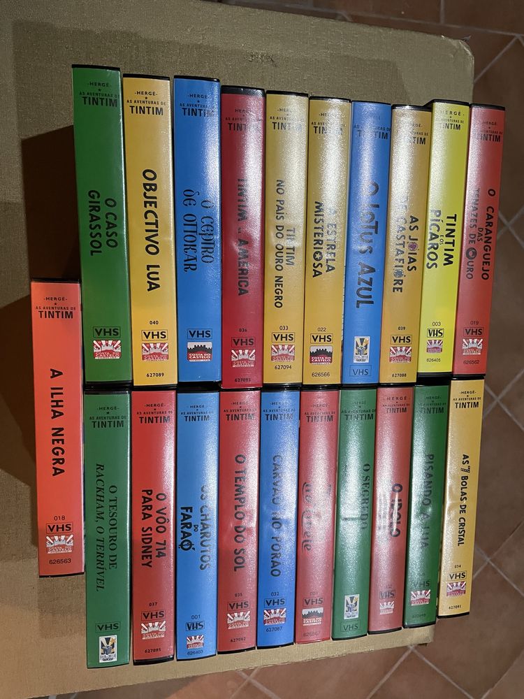Cassete VHS as aventuras de Tintin (quantidade21)