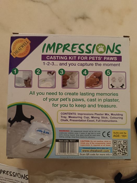 Kit gesso para registar pata animais (cao/gato)