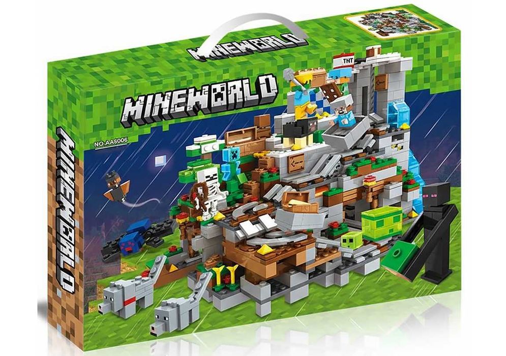 Огромный Лего Майнкрафт Горная пещера, 1089 деталей. MINECRAFT