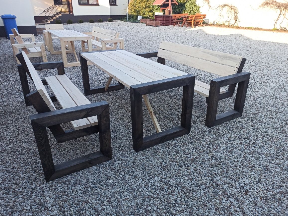 Zestaw ogrodowy stół ławki meble ogrodowe loft