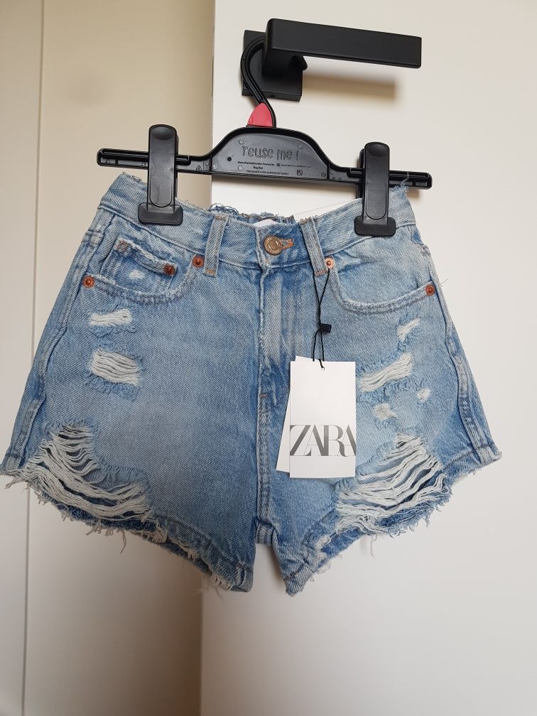 Krótkie spodenki jeansowe Zara! Roz. 128! Nowe z metką!