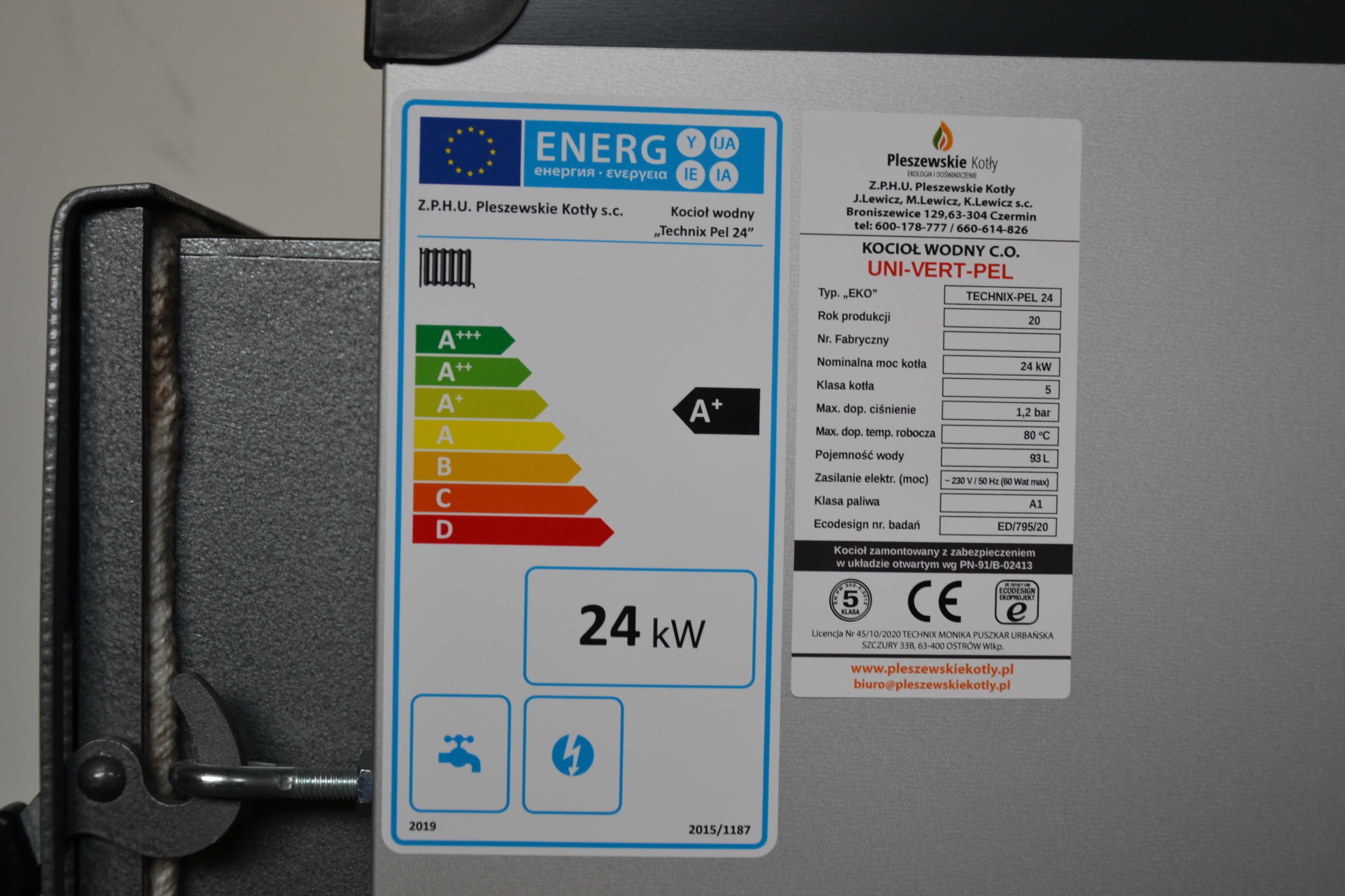 Kocioł z Podajnikiem Pellet 24kW 5 klasa Piec Dotacja Dostawa Gratis