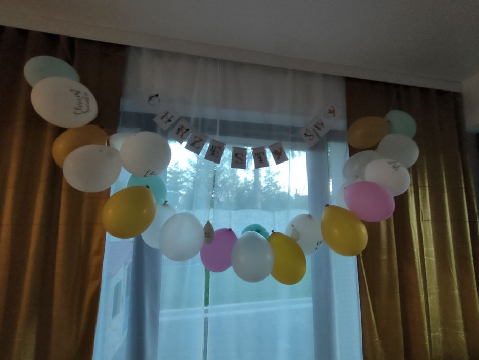 Dekoracja kartki girlanda chrzest święty