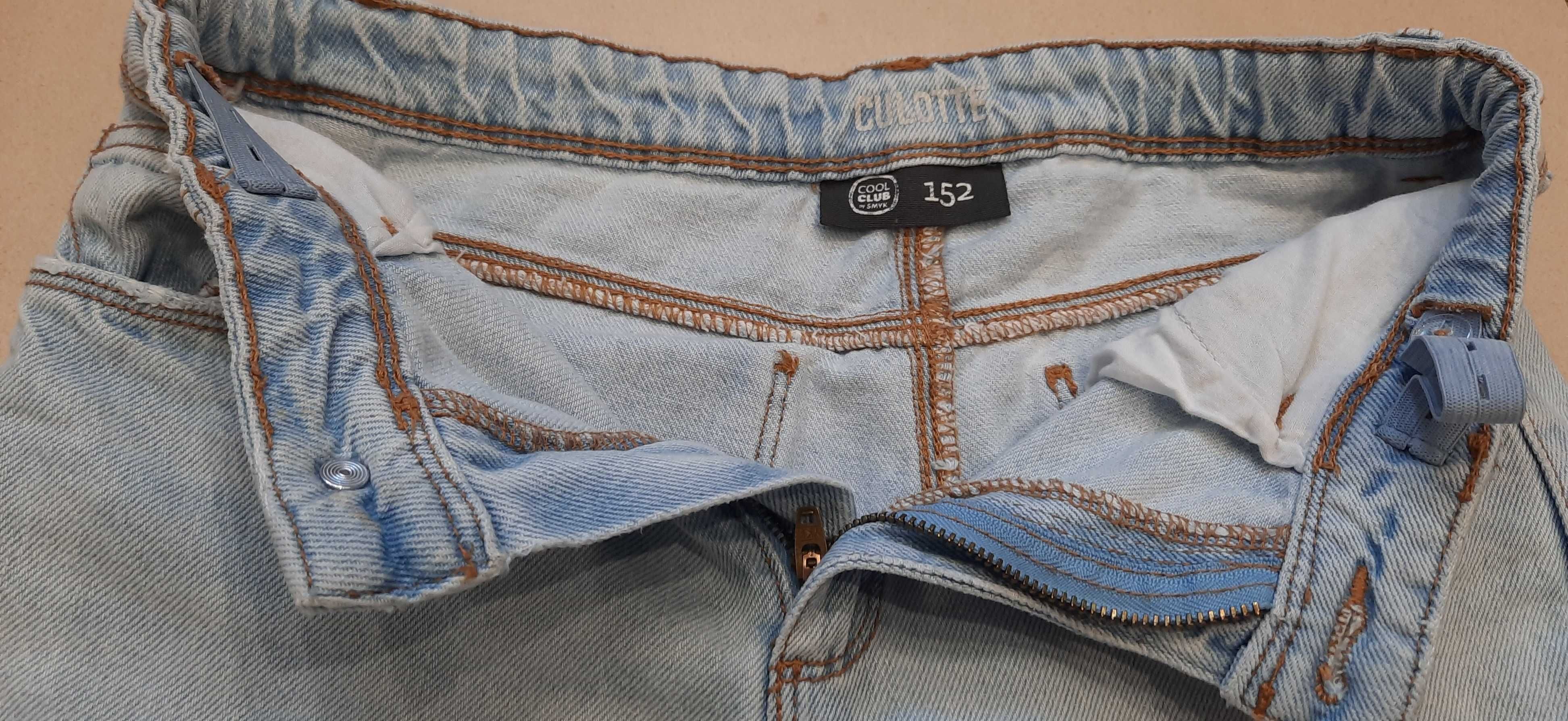 Spodnie wiosenne jeansowe culotte dziewczyna 152 cm SMYK