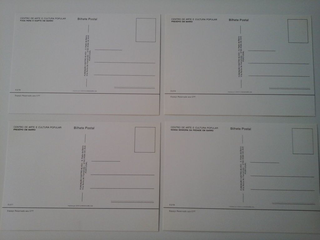 Conjunto de 8 postais da Fundação Castro Alves