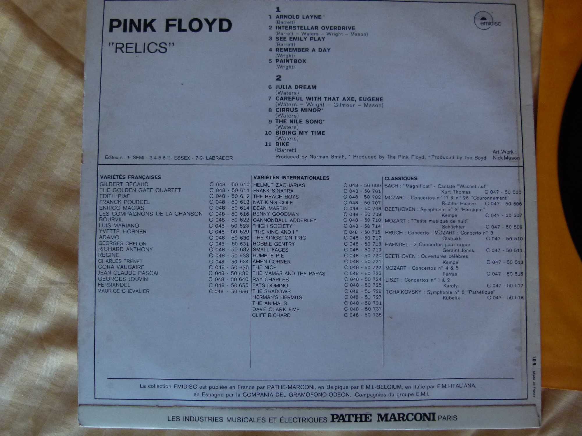 Pink Floyd "Relics" LP Vinil Ed. França (1971)