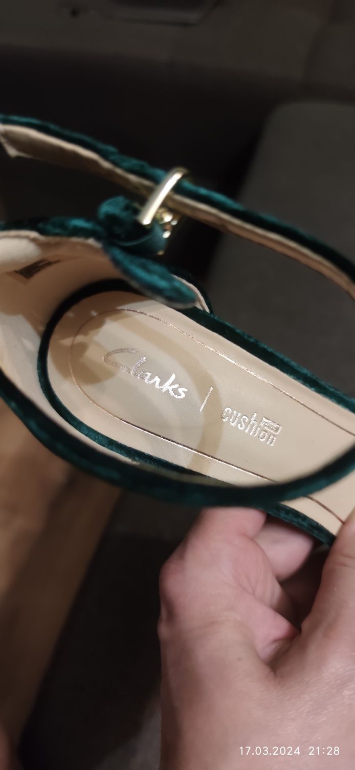 Clarks piękne szmaragdowe buty r.40