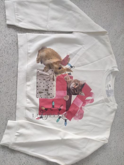 H&M nowa świąteczna bluza ocieplana  r.158,12-14l. Wyprzedaż