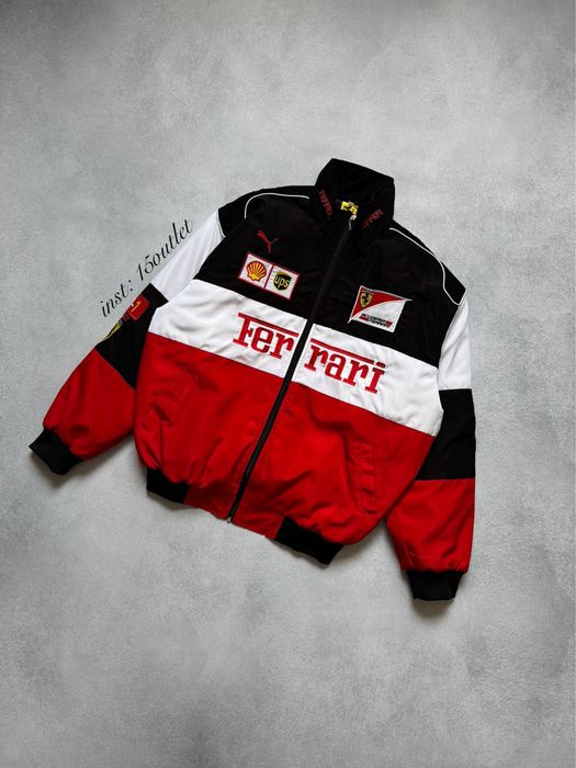Куртка бомбер Ferrari Puma Оверсайз Y2K Мотокуртка