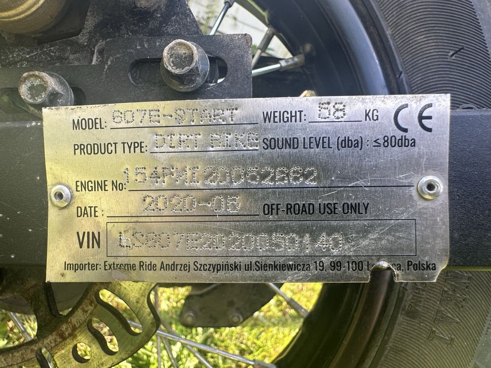 Pit Bike / Cross XTR 125cc – sprawny, gotowy do jazdy!