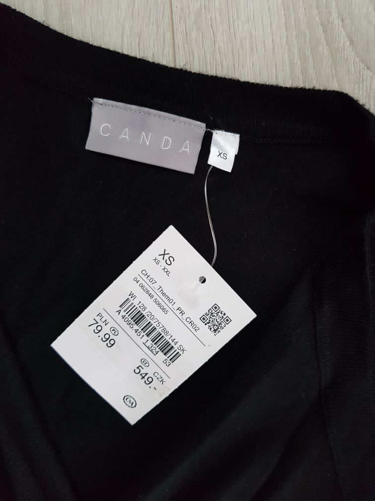 Sweterek czarny narzutka C&A nowy XS