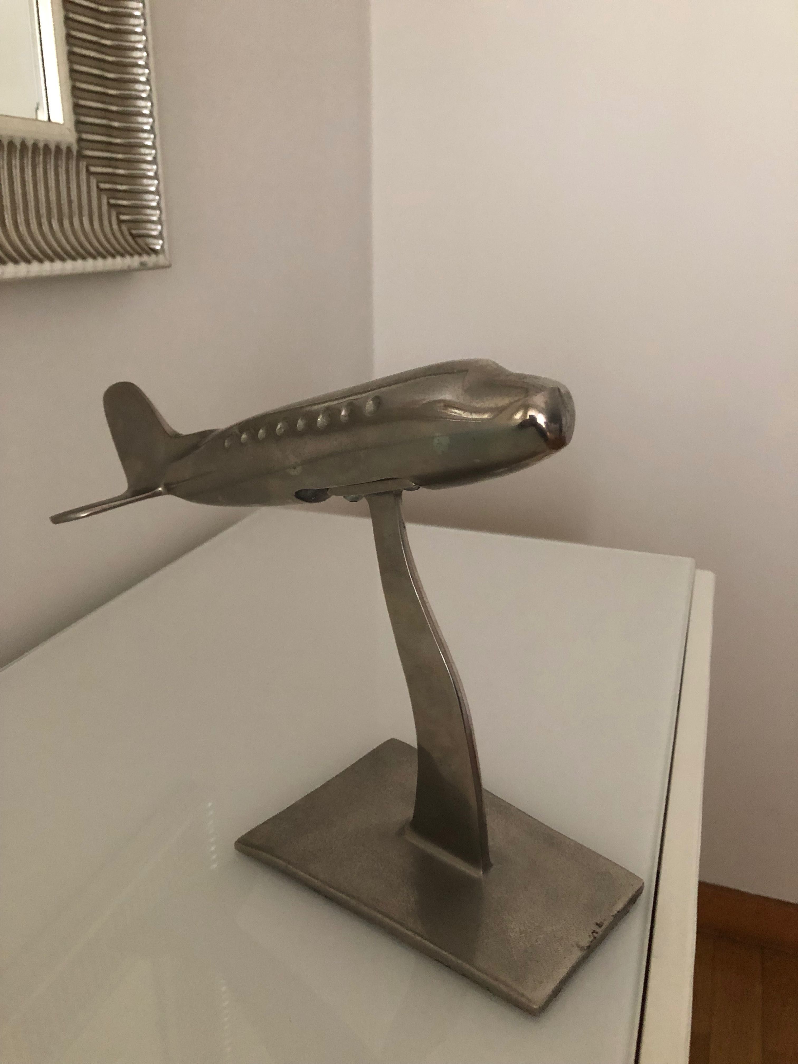 Avião em aço inoxidável para decoração