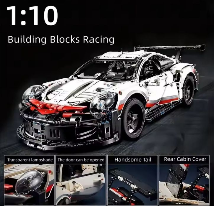 Lego Technic конструктор 1в1 Porsche 911 rsr ( 42096 ) 1580 деталей