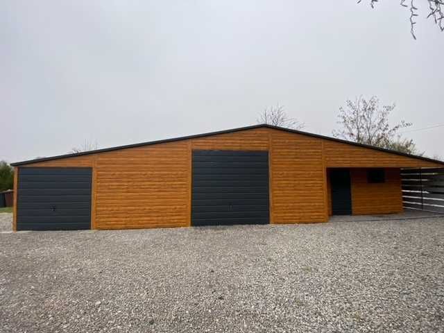Garaż Blaszany 6x6 6x7 4x6 Blachodachówka Profil Garaże Drewnopodobne