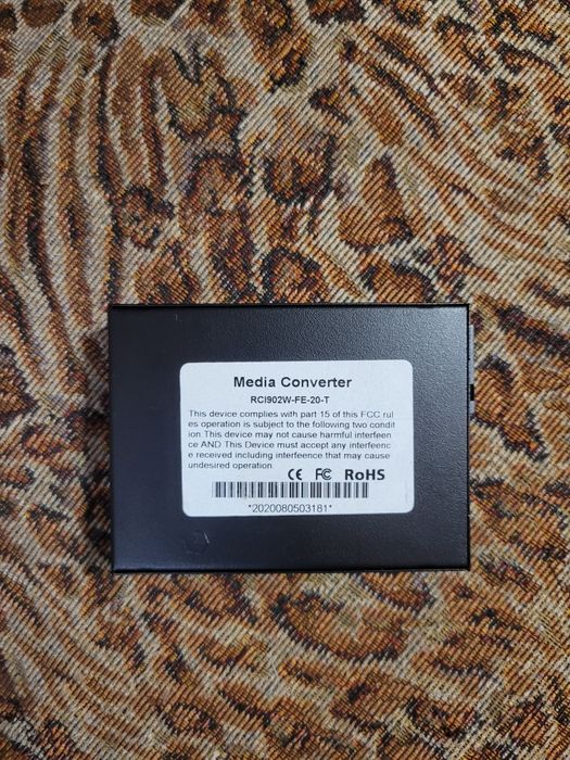 Пара медіаконвертерів RCI RCI902W-FE-20 (TX + RX) — оптоволоконні, 100