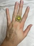 Pierścionek vintage elegancki kwiat kwiatek floral cyrkonie szykowny