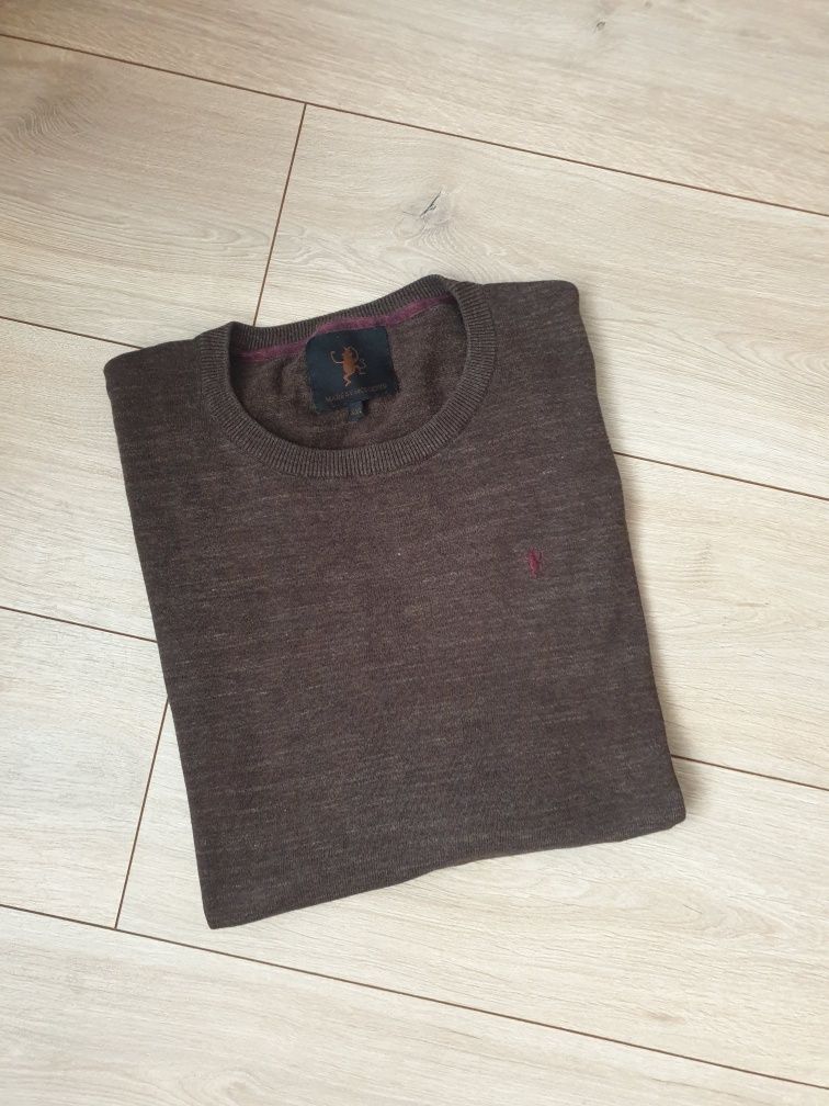 Sweter męski XXL, bawełna,  brązowy
