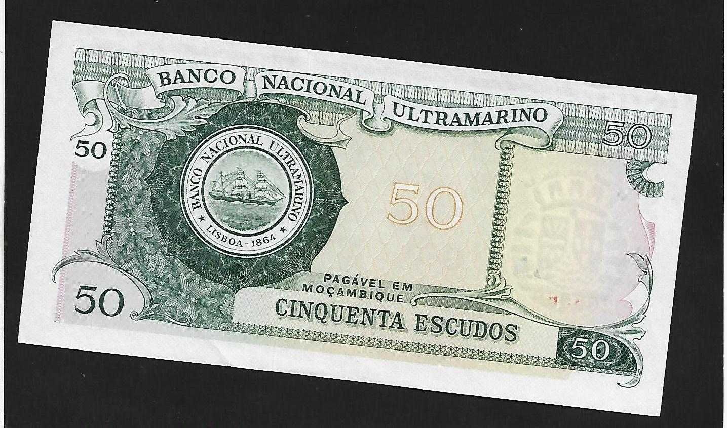 Moçambique Nota de 50$00 1970 Nova.