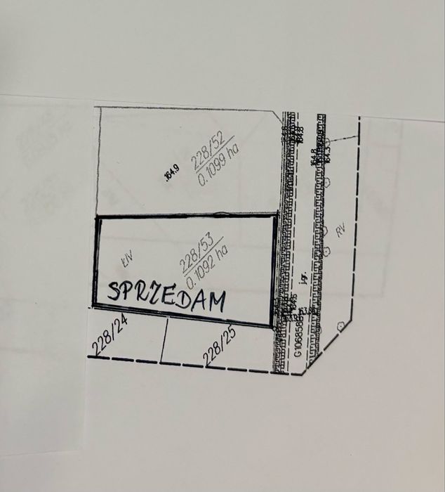 Sprzedam działkę budowlana o powierzchni 1092m2