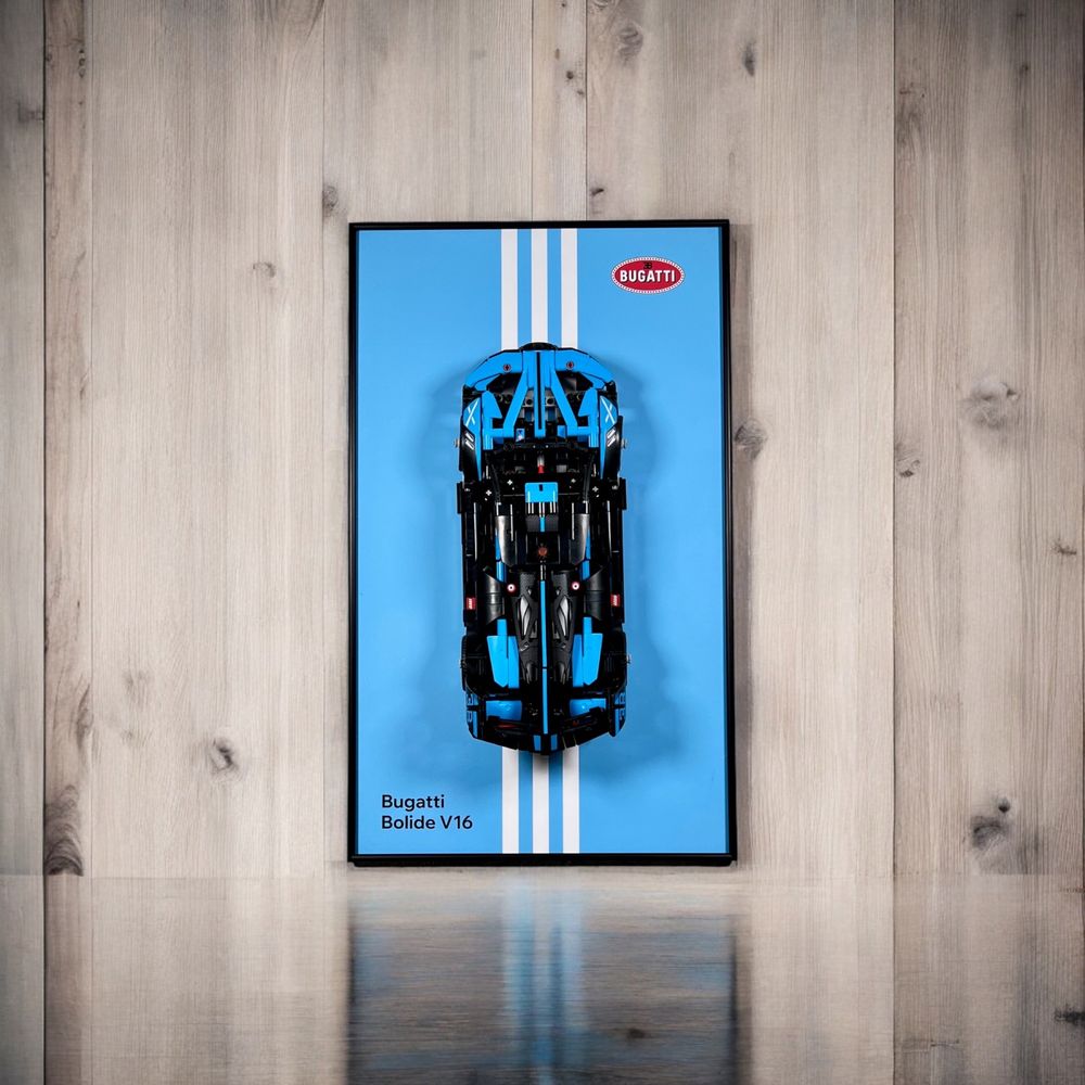 Рамка на Стіну для LEGO Лего Technic Bugatti Bolide Agile Blue 42162)