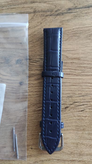 Skórzany granatowy pasek do zegarka 20mm