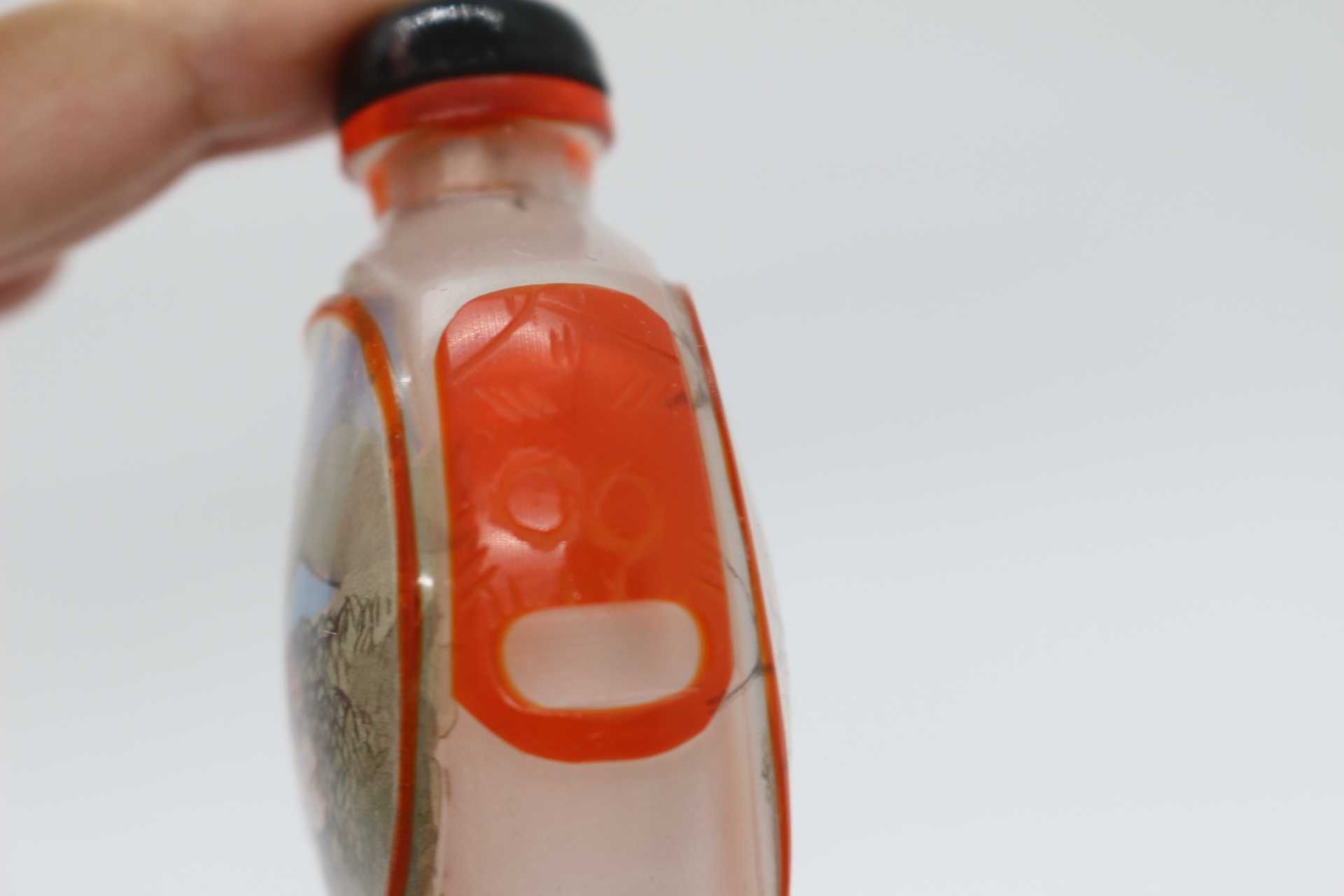 Snuff Bottle em Vidro Peking  Paisagem e Floral XIX
