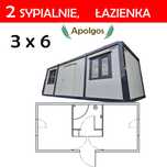 Kontener Mieszkalny 3x6 Dwie Sypialnie Łazienka Kuchnia