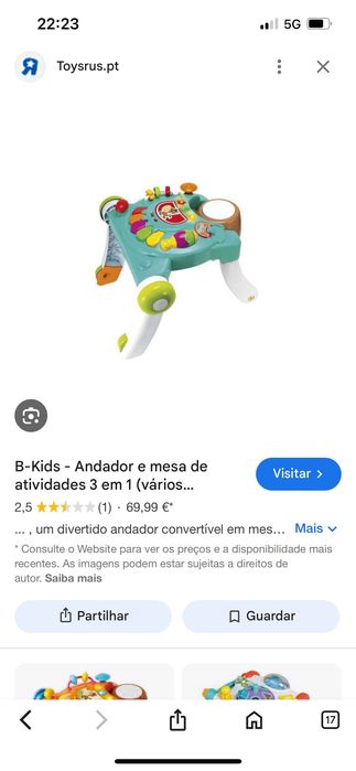 Andador/Mesa de atividades bebe