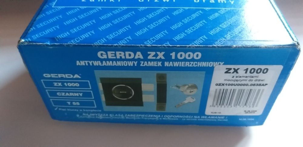 NOWY Zamek antywłamaniowy GERDA ZX 1000  drzwiowy 5 kluczy