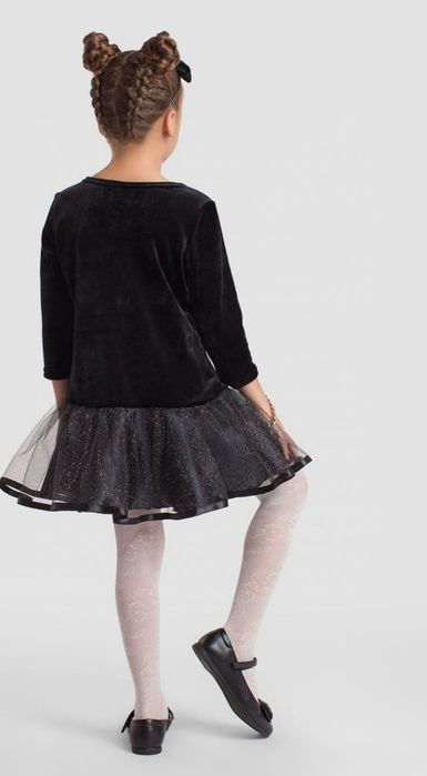 Сукня дитяча, бархатна дитяча сукня, чорна святкова сукня