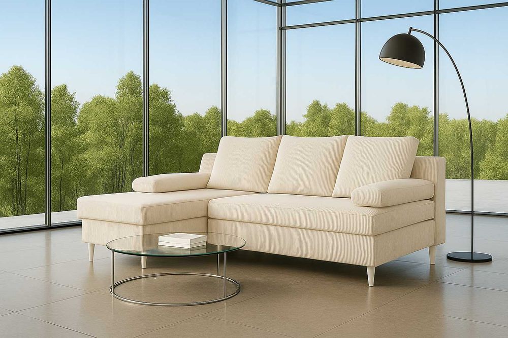 Narożnik Do Salonu BOSS Kanapa Sofa Rozkładana 2 Pojemniki Na Pościel