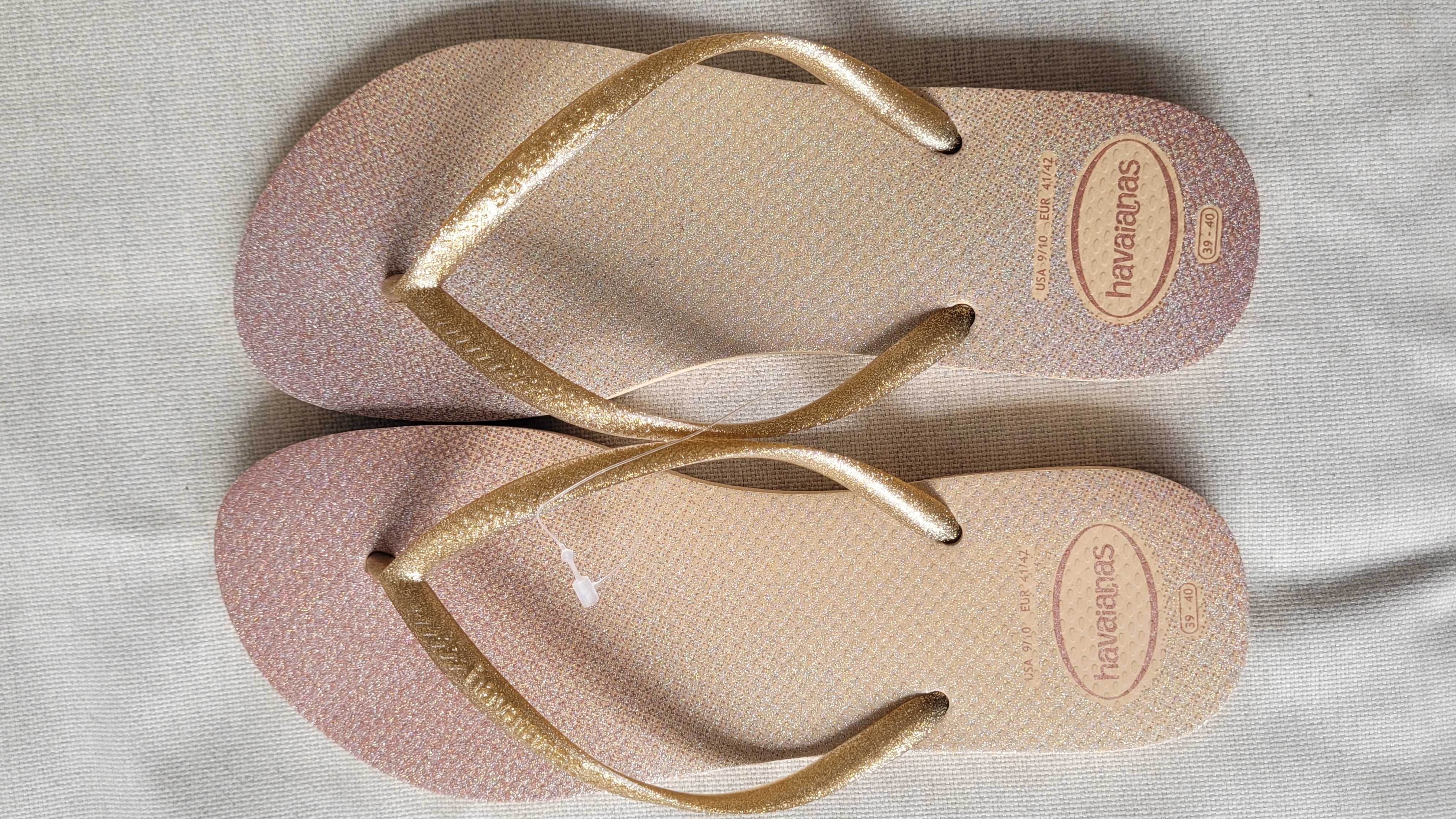 Havaianas Senhora Slim Gloss Dourado - Novas T.41/42